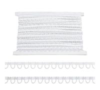 PH PandaHall 10 Iarde Rotolo di Cavo Elastico con Asola Cordoncino Pizzo Elastico Decorazione Asola, 13mm Bottone Elastico Bianco per Cucire Costumi Artigianato Abiti Decorazioni per La Casa