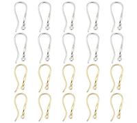 PH PandaHall 10 Paia 18K Ganci per Orecchini,Placcato Oro Francese Filo Dell'Orecchio 2 Colori Amo da Pesca Ottone Dell'Orecchino per Gioielli Fai da Te, Ago :1mm, Foro: 1 mm