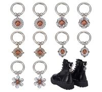 PH PandaHall 10 Pezzi Scarpa Pendente 5 Stili Goth Barca Lacci Ciondolo Rimovibile Metallo Scarpa Decorazione Charm Con Fibbia Per Sneakers Stivali Donne Platino Colore, 6 cm x 3 cm, Acrilico