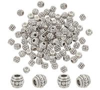PH PandaHall 100 pz 8mm Perline Tibetane Distanziatrici Perline Barilotto Distanziatori Antichi Perline Sfuse In Lega Distanziatori Metallici A Tubo Cavo Perline Sfuse per La Creazione di Gioielli