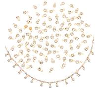 PH PandaHall 100pcs mini ciondolo strass ottone placcato oro cristallo ciondola pendenti per orecchini collana cavigliera braccialetto fai da te creazione di gioielli