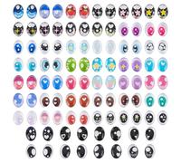 PH PandaHall 100pz 50 Stili Cabochon in Vetro Bulbi Oculari 14x10mm Simpatici Occhi da Cartone Animato per Realizzare Bambole di Peluche Progetti Fai Da Te per Halloween e Cosplay