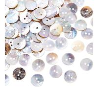 PH PandaHall 100pz Bottoni in Conchiglia Naturale 2 Fori Bottoni da Cucito Bottoni Artigianali in Conchiglia per Cucire Maglieria Scrapbooking, Diametro: 15mm, Foro: 1.8mm