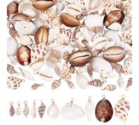 PH PandaHall 100pz Ciondoli in Conchiglia Naturale Ciondoli di Conchiglia da Spiaggia, 10 Stili Pendenti a Forma di Conchiglie per Orecchini Collane Bracciali Creazione di Gioielli, 17~33mm