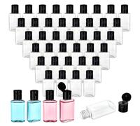PH PandaHall 100pz Flaconi Vuoti in Plastica Trasparente 30ml Mini Bottiglia da Viaggio Vuote con Coperchio Flip Top Nero per Lozione Shampoo Lozione Idratante Portatile