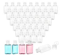 PH PandaHall 100pz Flaconi Vuoti in Plastica Trasparente 30ml Mini Bottiglia da Viaggio Vuote con Coperchio Flip Top Bianco per Lozione Shampoo Lozione Idratante Portatile