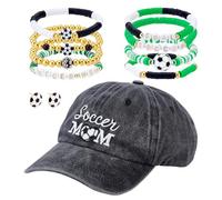 PH PandaHall 10pz Accessori Baseball/Calcio per Mamme Cappello con 8pz Braccialetti Amicizia Elastici e Orecchini Sportivi Regali per Mamme Baseball Regalo per Donne per Giorno di Partita