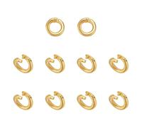PH PandaHall 10pz Anelli di Salto Aperti in Argento 925, 6mm Oro Anelli di Congiunzione per Bigiotteria Anelli Aperti Gioielli per Bracciali Fai Da Te Collane Pendenti Catena