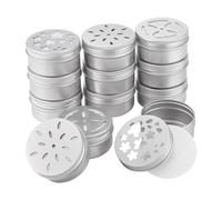 PH PandaHall 12 pz Contenitore per Perline Profumate 3 Lattine In Alluminio Stile Contenitore In Metallo Da 2.8 Once Lattine Vuote con Coperchi Cavi per Deodorante per Ambienti 7x3.7 cm