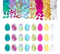 PH PandaHall 1200 pz 8 colori Pendenti con Paillettes Grandi Paillettes Ovali A Forma di Uovo 19x12mm Paillettes A Forma di Uovo per Ricami Applique Maglieria Artigianato e Abbellimenti