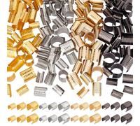 PH PandaHall 120pz 4 Colori Clip per Corda In Pelle 3 Dimensioni Perline Cilindriche A Crimpare Tappi Terminali Morsetto per Cavo per Artigianato Fai Da Te Braccialetto In Pelle di Iuta Collana Nappa