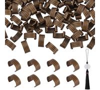 PH PandaHall 120pz Clip per Corda in Pelle Tubi Cilindrici in Bronzo Antico con Estremità Pieghevoli Cordini di Fissaggio per Cordini in Pelle Fai Da Te Creazione di Gioielli
