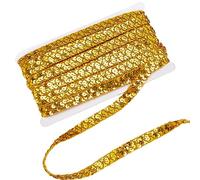 PH PandaHall 13 m Bling Pizzo Trim, Nastro di Paillettes Oro Nastro Cucito Artigianali Lucido Striscia di Paillettes per Cucito Abito Costume Fascia Cucito Laurea Decorazioni Feste Natalizie, 15mm