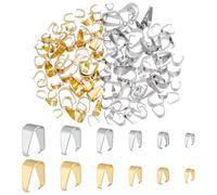 PH PandaHall 148pz Chiusura per Ciondolo Ganci per Ciondoli Collane, Fermagli per Pendenti in Acciaio Inossidabile Fermagli per Ciondoli per La Creazione di Gioielli 6~13.5mm, Oro e Argento
