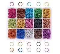PH PandaHall 15 colori 10mm Anelli Aperti in Alluminio circa 1950Pz Anelli di Salto per Girocollo Collane Braccialetto Catena Maille Chainmail Creazione di Gioielli