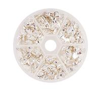 PH PandaHall 150pcs Argento Colla Cuore su bails per Orecchini orecchino Pendente ciondoli connettore Scrabble o cabochon Vetro Piastrelle per monili Fai da Te Accessori per ciondoli Orecchini