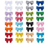 PH PandaHall 16 Colori Mini Fiocco Paillettes 32 PZ Glitter Piccoli Fiocchi Toppe Fiocco Lucido Ferro su Applique Toppe Ricamate per Abbigliamento Borse 3x4.6cm
