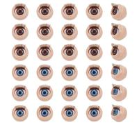 PH PandaHall 16 paia di 2 colori occhi di sicurezza 3D con ciglia Amigurumi Artigianato Occhi Cartone Animato Mobile Globo oculare Rotondo Plastica Globo oculare per DIY Cucitura Peluche Fabbricazione