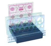 PH PandaHall 16 scomparti per righelli per trapuntatura, in legno di pino, 15 cm, quadrato, per cucito, accessori per casa, ufficio, officina, tavolo, blu