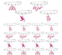 PH PandaHall 16 spille da balia smaltate con nastro rosa, 4 stili, per la sensibilizzazione sul cancro al seno, spille per kilt sopravvissute al cancro al seno, con perle, per abbigliamento da donna