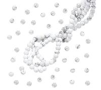 PH PandaHall 160pcs Perle di Howlite 4mm Perline di Pietra Bianche Perline di Pietra Preziosa Perline Rotonde Opache Perline di Pietra Smerigliata Perline Distanziatrici per Artigianato Fai Da Te