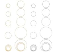 PH PandaHall 160pz Cornici per Orecchini Anelli di Collegamento Orecchini, 10/12/14/16/18/20/22/30mm Anelli per Ciondoli Oro Argento Pendenti a Cerchio per Gioielli Collana Fai Da Te
