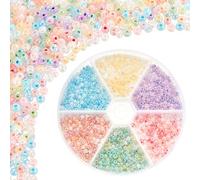 PH PandaHall 1800pz Perline di Vetro Colorate 3mm Mini Perline Vetro, Perline Color Crema Perline Rotonde Perline Pastello Perline Distanziatrici per Braccialetti Collane Orecchini Fai Da Te