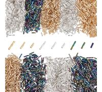 PH PandaHall 1998 pz 9 perline In Vetro Stile Bugle, Perla Distanziatrice Allentata con Perline Lunghe Da 6/9/12 mm per Orecchini, Bracciali, Gioielli, Gioielli Fai-Da-Te, Hole 0.5 mm