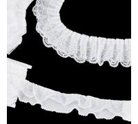 PH PandaHall 2 Stile 9m Organza Plissettata Pizzo Bordo Strato Chiffon Pizzo Nastro Poliestere per Cucire Rococò Stile Costume Mobili 60~65mm