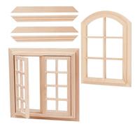 PH PandaHall 2 stili casa delle bambole telaio finestra modello obpenable finestra in legno per case delle bambole scala 1:12 finestre finestre in miniatura finestre per artigianato mini casa camera