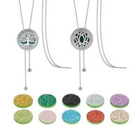 PH PandaHall 2 stili diffusore di oli essenziali collana maglione catena aroma lunga collana regolabile in acciaio inox profumo lunga catena con 20 cuscinetti glitter per donne gioielli accessorio