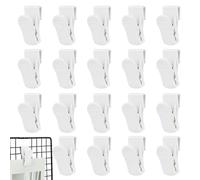 PH PandaHall 20 ganci da parete a griglia, accessori per griglia, supporti per cartelli da parete, bianchi, piccoli ganci per negozi, ufficio, casa, organizzazione, esposizioni artistiche, mostre, 44