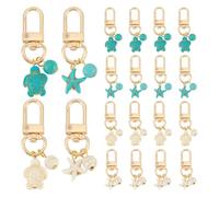 PH PandaHall 20 pz 2 Stili Tartaruga Stella Marina Portachiavi Tartaruga Perline Portachiavi Turchese Sintetico Portachiavi Auto Portachiavi Oceano Portachiavi Animali per Borsa Portafoglio