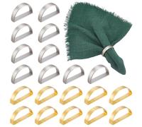 PH PandaHall 20 pz Portatovaglioli In Metallo 2 colori Portatovaglioli Semicircolari Anelli per Tovaglioli di Natale per Decorazioni Da Tavola Matrimonio San