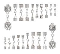 PH PandaHall 20 Set 10 Stili Cappucci Terminali in Cordoncino di Cuoio Cappucci Terminali in Cordoncino di Lega con Chiusura A Moschettone Punta Terminale con Connettore Ad Anello Ad Anello