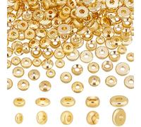 PH PandaHall 200 pz Perline Placcate Oro in Ottone Perline Distanziali Piatto Rotondo Disco Rondelle Spacer Beads Perline di Metallo Distanziatori per Heishi Perline di argilla Creazione di Gioielli