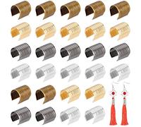 PH PandaHall 200 pz Tappo di Chiusura con Clip In Metallo,4 colori Corda di Cuoio Clip di Grande Cavo A Crimpare String Fastener per Monili Che Fanno Iuta Braccialetto di Cuoio Macrame Nappa FAI DA TE