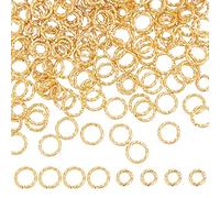 PH PandaHall 200pz 18K Placcato Oro Anelli di Salto Intrecciato Anelli di Salto Aperti Connettore Ottone Rotondo per Bracciale Collana Orecchino Portachiavi Gioielli Fai da Te, 6mm/8mm