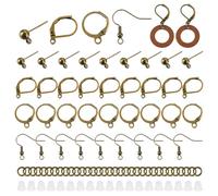 PH PandaHall 200pz Ganci per Orecchini in Bronzo Antico Orecchini a Perno a Sfera Ganci per Orecchinis a Leva Francese con 200pz Anelli di Congiunzione per La Creazione di Gioielli