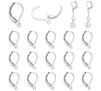 PH PandaHall 20PCS Orecchini a Cerchio in Acciaio Inossidabile 304 Componenti Orecchini Cerchio 13x10.5mm