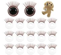 PH Pandahall 20pz Ciglia per burattini Ciglia di Sicurezza Occhi Marroni Accessori per Il Trucco Ciglia Farcite All'Uncinetto per Amigurumi Burattino Orsacchiotto Peluche Animali