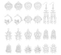 PH PandaHall 20pz Ciondoli a Forma di Lantern 10 Stili 3D Lampadario Componenti Link Ciondoli, Pendenti in Filigrana per Lampadari e Orecchini in Argento per Gioielli Collana Fai Da Te