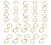 PH PandaHall 20pz Ciondoli Infinito Dorate in Ottone Connettori per Gioielli Testurizzati, 15x7mm Connettori Infinity per Bracciali Collane Gioielli Artigianato Fai Da Te