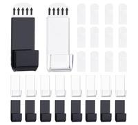 PH PandaHall 20pz Supporto da Parete per Dischi in Vinile Porta Vinile da Parete Adesivo, Porta CD da Parete Espositore Vinili Sospeso in Acrilico per Decorazione Pareti Domestiche, Nero/Trasparente