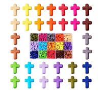 PH PandaHall - 225 perline acriliche a forma di croce, perline grosse a croce, perline distanziatori sfuse, in massa, per Pasqua, per lavori fai da te, collane, bracciali, creazione di gioielli