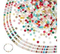 PH PandaHall 235pz Perline di Pietra Naturale Semi perline di Pietra Preziosa Fili Perlina Sciolte Rondelle Perlina Distanziatrici di Quarzo per Creazione di Gioielli Collana Bracciale 4-5x2-2.5mm