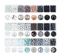 PH PandaHall 24 Colore 6mm Perline di vetro, 1440 pezzi perline sciolte distanziatore rotondo bianco nero per braccialetti, creazione di gioielli con orecchino di collane