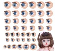 PH PandaHall 24 paia di occhi simulati 3D, 6 stili, bulbo oculare semicircolare con ciglia, amigurumi, artigianato, cartone animato, marionette mobili, bulbo oculare farcito, per fai da te, marionette