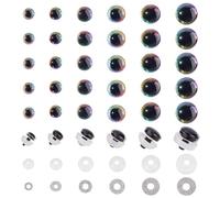 PH PandaHall 24 Set Occhi di Sicurezza Glitter 6 Misure Occhi Artigianali Occhi di Animali Glitter Occhi all'Uncinetto con Rondelle per Amigurumi Burattino Orsacchiotto 14.5/15/16.5/17/21.5/23mm