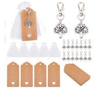 PH PandaHall 24 set Sacchetti Albero della Vita,Bomboniere Matrimonio Grazie Regalo Favore Degli Ospiti Bomboniere Battesimo Portachiavi Albero Della Vita Etichette Kraft Vuote per Feste